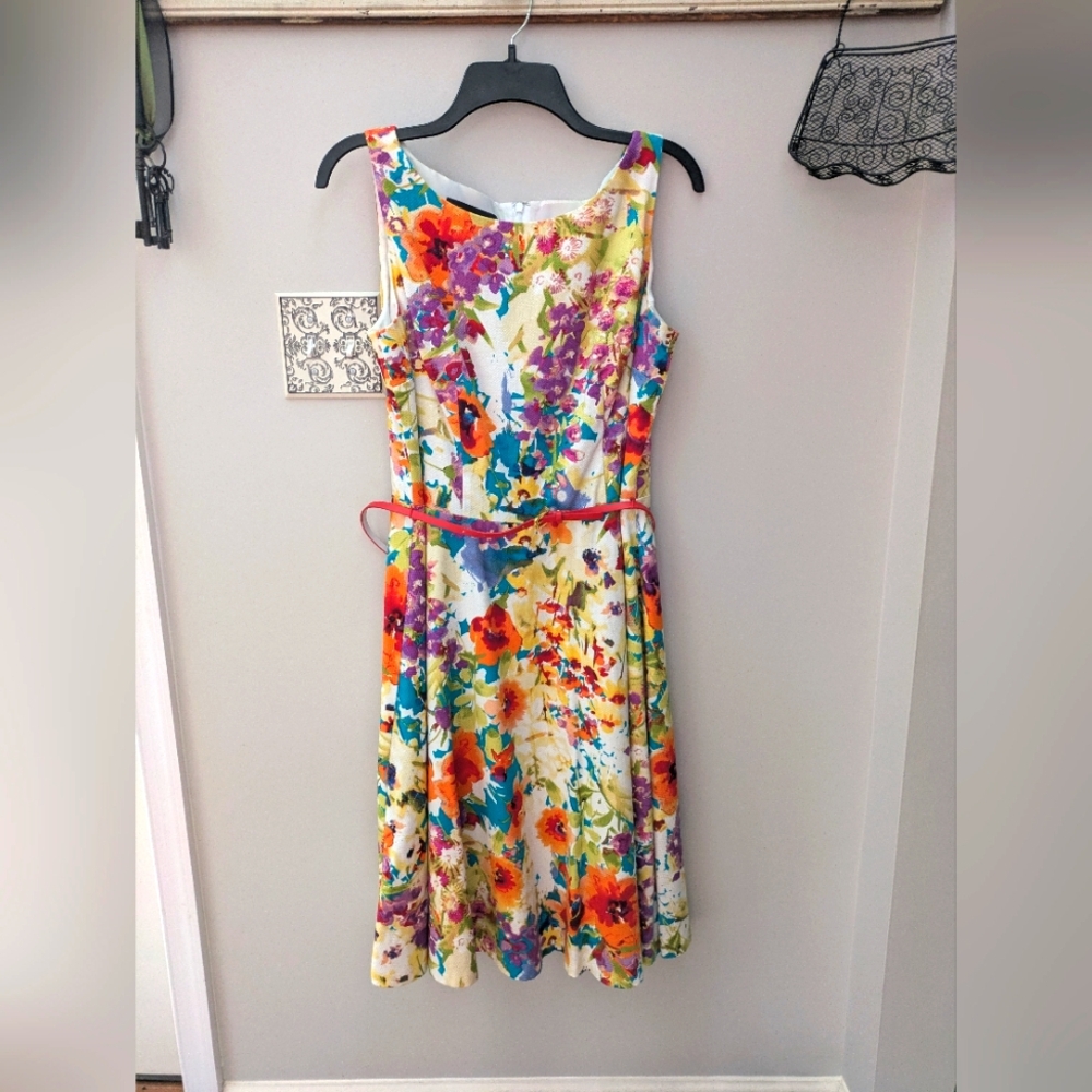 Evan Picone Floral Midi Dress